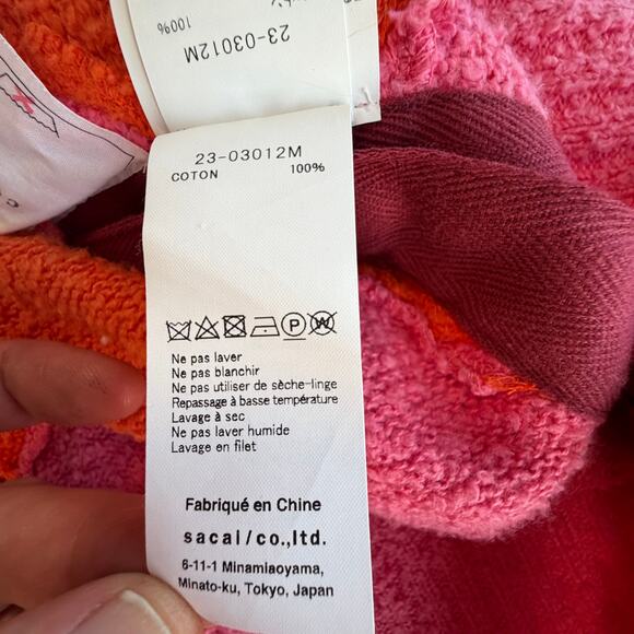 SACAI: Men's Red Argyle Cotton Cardigan - 1 - Picture 7 of 10